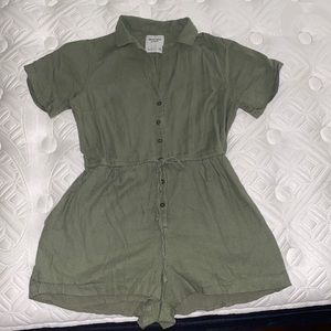 Womens Abercrombie Olive green Utility Romper